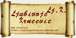Ljubivoje Krnčević vizit kartica
